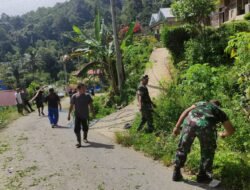 Kapolsek Dan Muspika Muara Sipongi Melaksanakan Gotong Royong Jumat Bersih Dijalan Lintas Desa Koto Baringin Menuju Kec.Pakantan