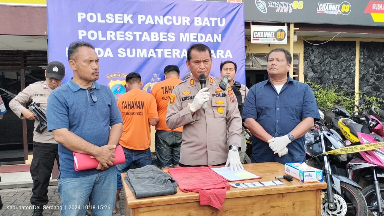 Polsek Pancur Batu Berhasil Menangkap 2Pelaku Pencuri Sepeda Motor ,Satu Pelaku di Hadiahi Timah Panas