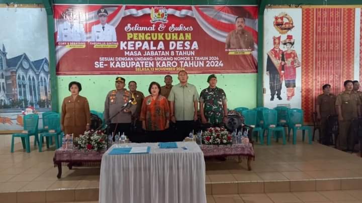 Kapolres Tanah Karo Hadiri Pengukuhan Kepala Desa Se-Kabupaten Karo