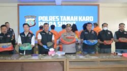 Kapolres Tanah Karo Gelar Konferensi Pers Pengungkapan Kasus Narkotika Jenis Ganja di Berastagi