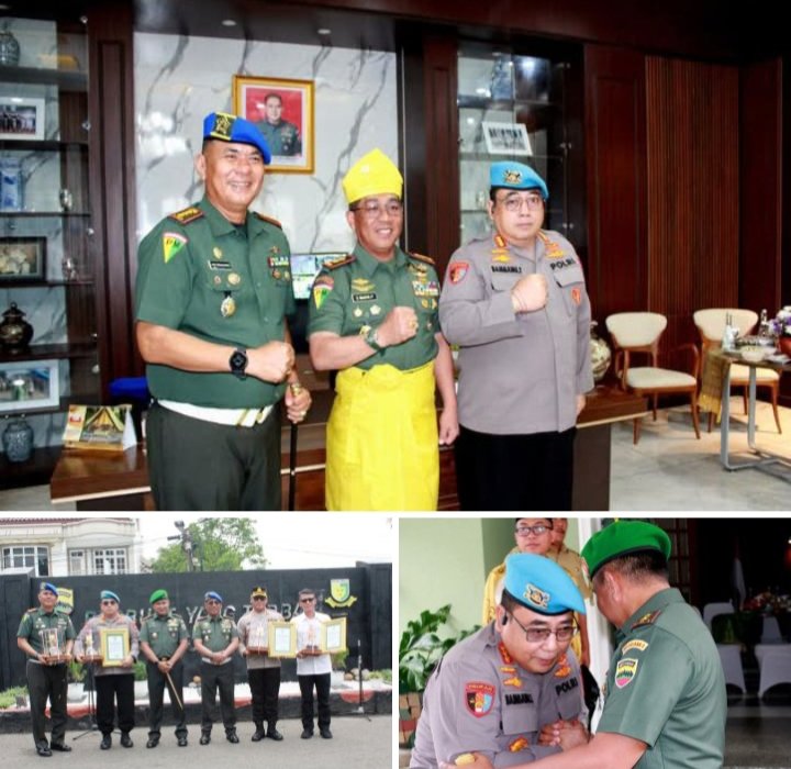 Sinergitas TNI-Polri, Kabid Propam Polda Sumut Direward Komandan Puspomad